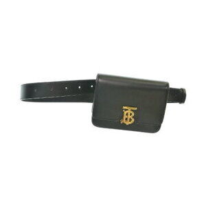 Burberry black leather TB belt bag Bum bag